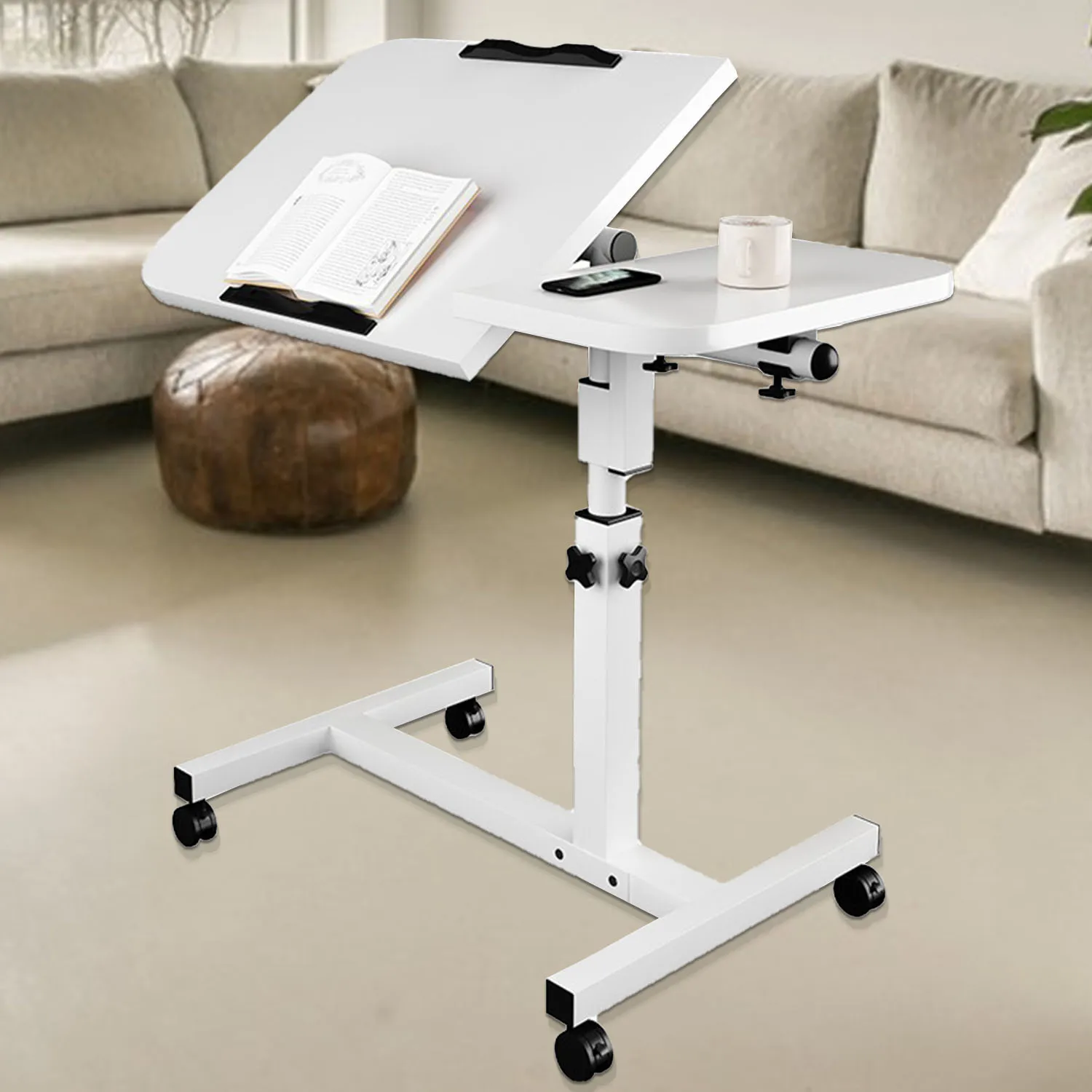 Portable Adjustable Desktop Computer Table Turning Table For Pc Bed Can Be Lifted Desk With Wheel Bedside Table For Sofa Bed