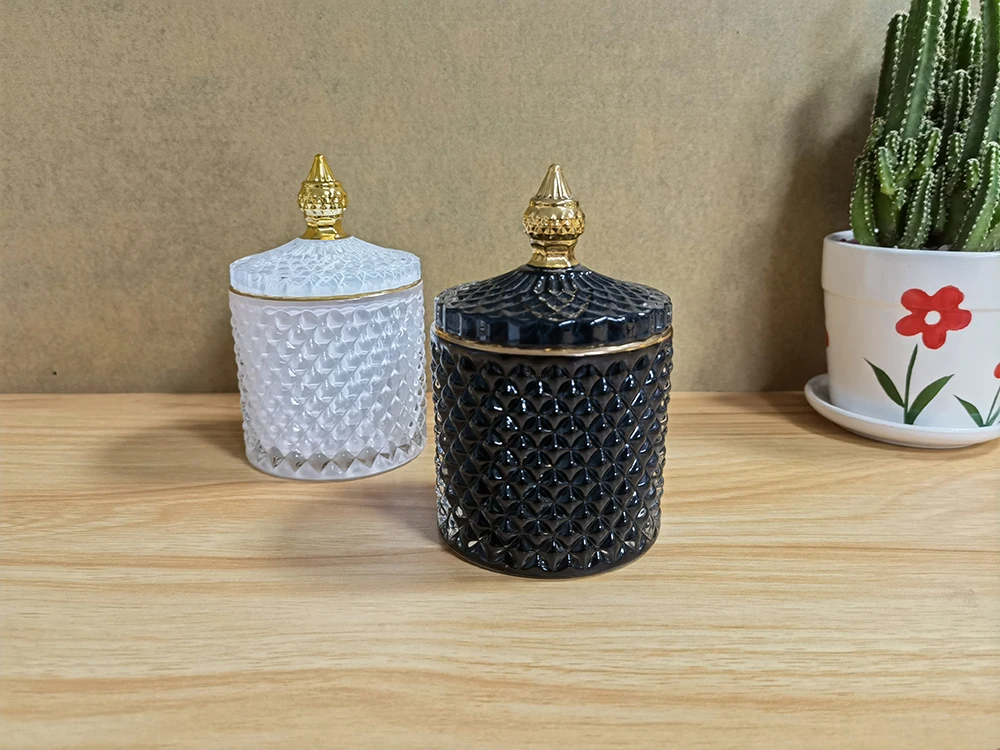 Crystal Glass Candy Cup European Creative with Lid Candy Jar Tray Fruit Candy Bucket Storage Jar Creative Living Room Decoration