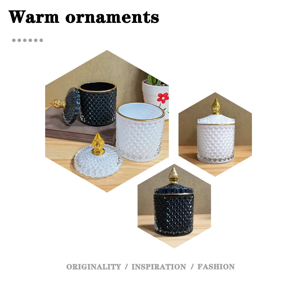 Crystal Glass Candy Cup European Creative with Lid Candy Jar Tray Fruit Candy Bucket Storage Jar Creative Living Room Decoration