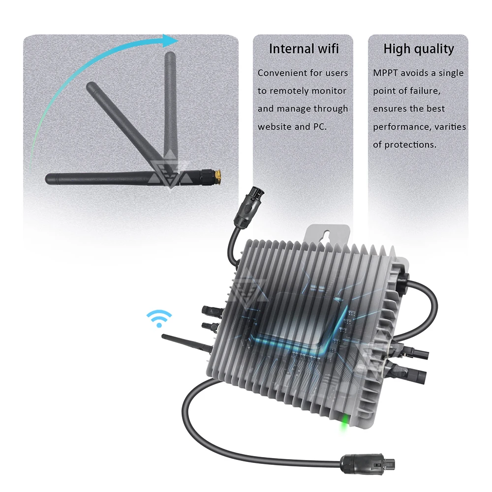 Deye 600W Solar Grid Tie Inverter 20-60V DC to AC 230V, Two MPPT IP67 Built-in WiFi ,Ship From EU Grid On Smart Micro Converter