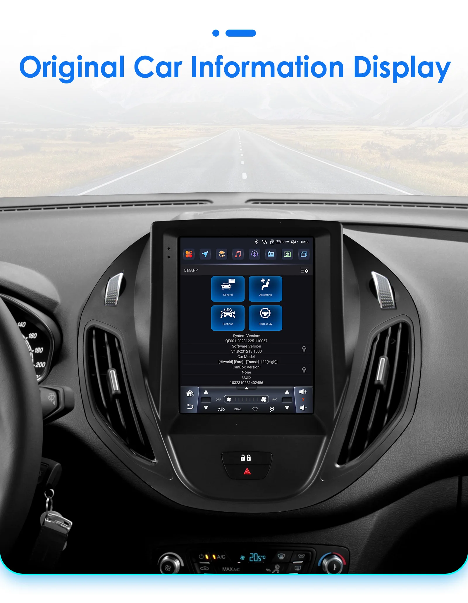 Hizpo 9.7" ForTesla Style Radio For Ford Tourneo Transit 2012-2023 4G Car Multimedia GPS Wireless CarPlay Android Auto Navi Wifi