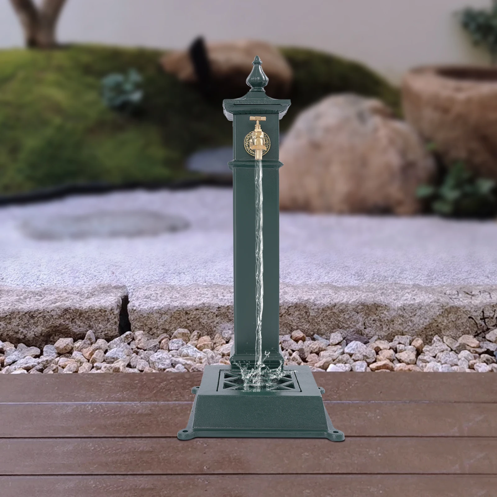 Freestanding Floor Mounted Faucet Rust Resistance Easy To Clean Retro Water Column Faucet for Parks/Farms/Schools/Yards/Gardens