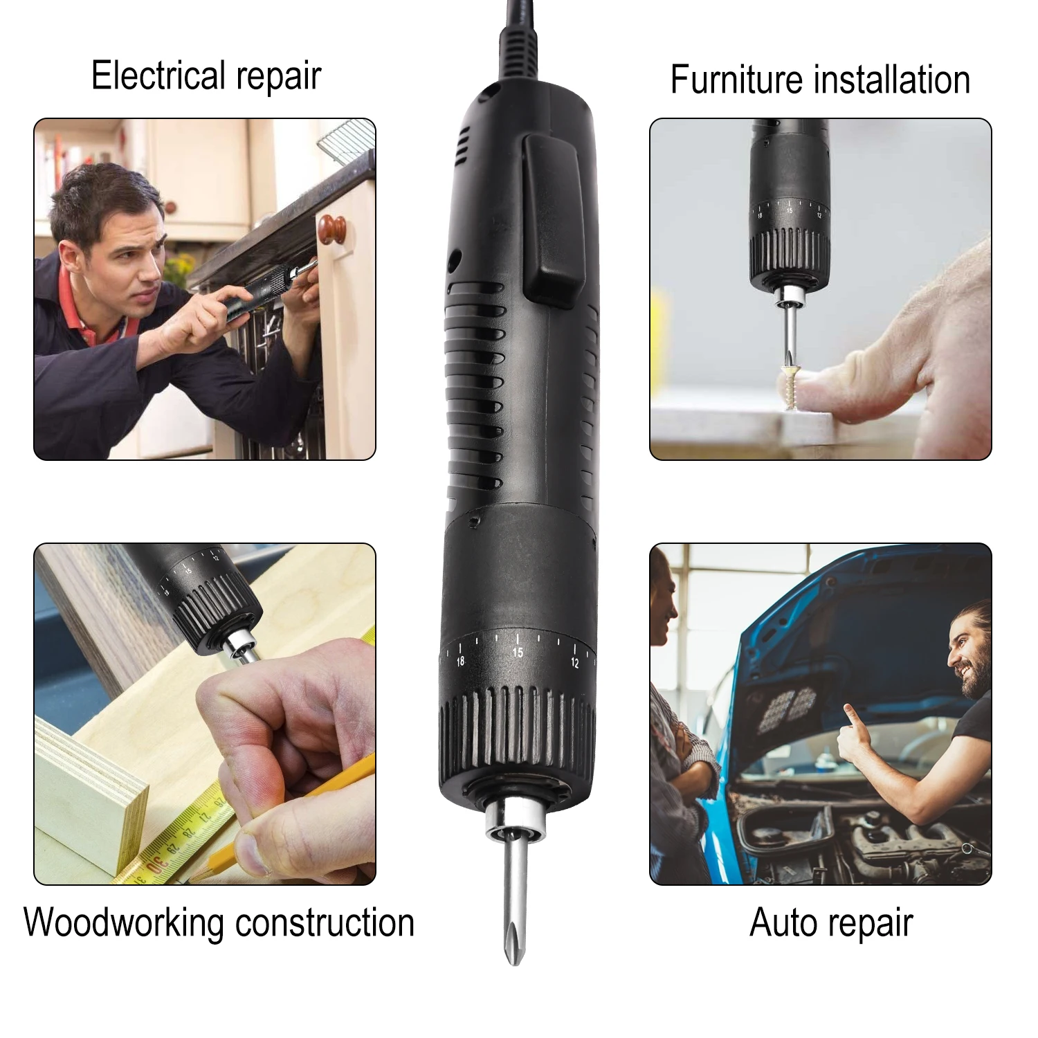 Adjustable Electric Screwdriver,Automatic Speed Industrial Torque Power Tool 36V Screw Drill Bit Optional,Electric Drill Repair