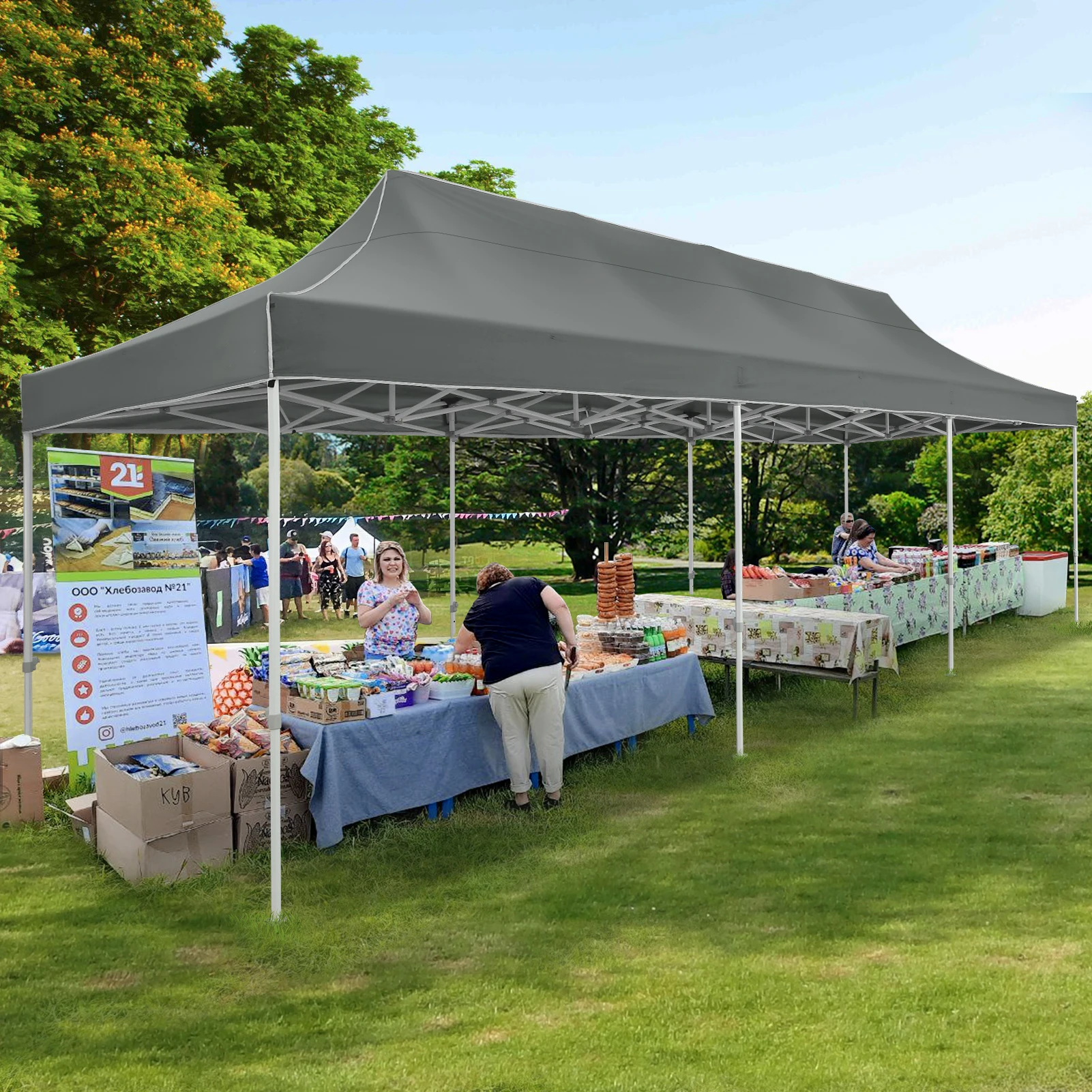 3x6m Folding Gazebo Party Tent Pop Up Canopy Garden Gazebo With 6 Side Wall 4 Sandbags For Weddings Backyard Market Event Tents