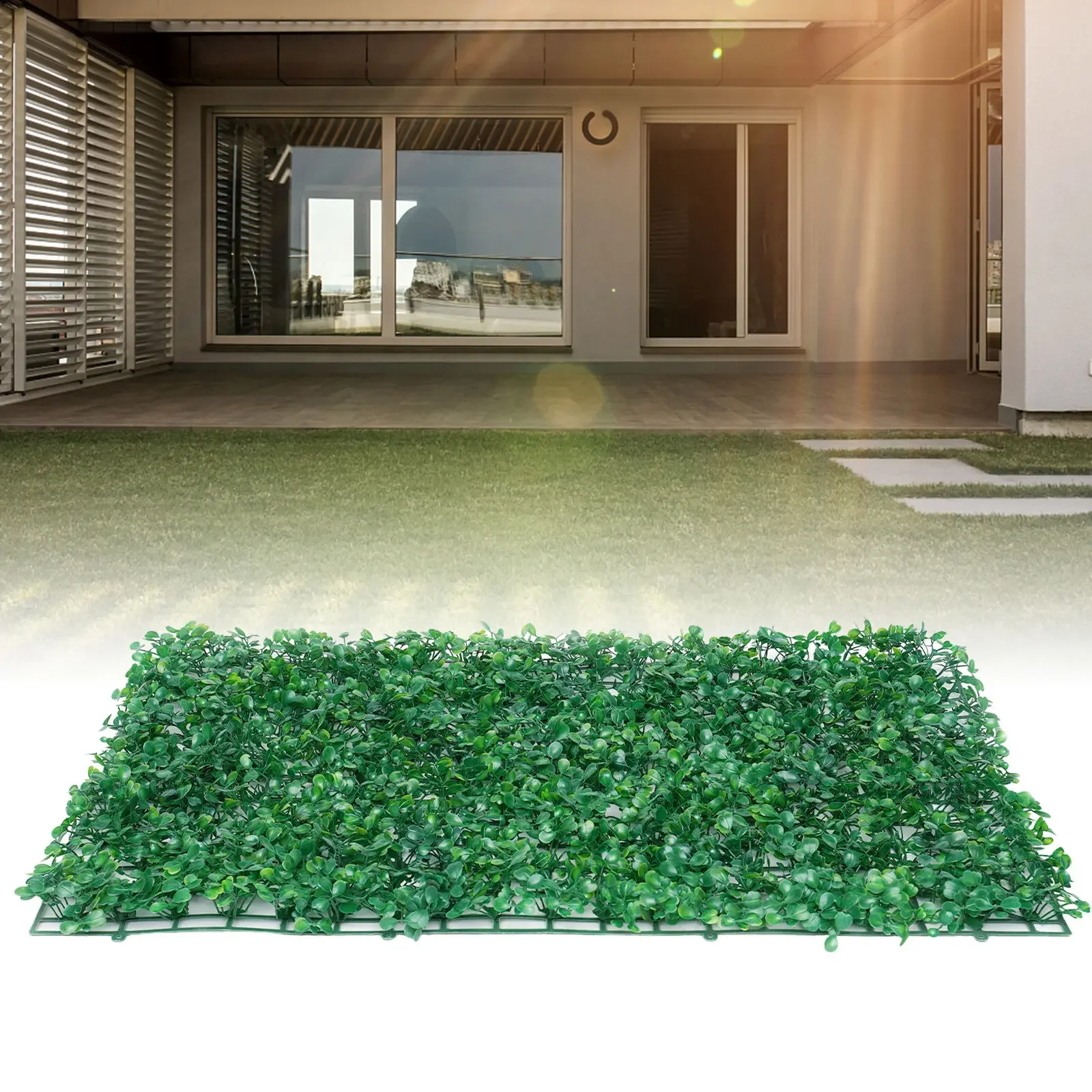 12Pcs 60x40cm Artificial Hedge Screen Privacy Fence Faux Plant Leaves Panels Boxwood Grass for Home Garden Decor Yard Wall Decor