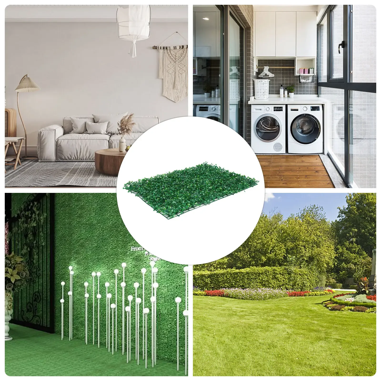 12Pcs 60x40cm Artificial Hedge Screen Privacy Fence Faux Plant Leaves Panels Boxwood Grass for Home Garden Decor Yard Wall Decor