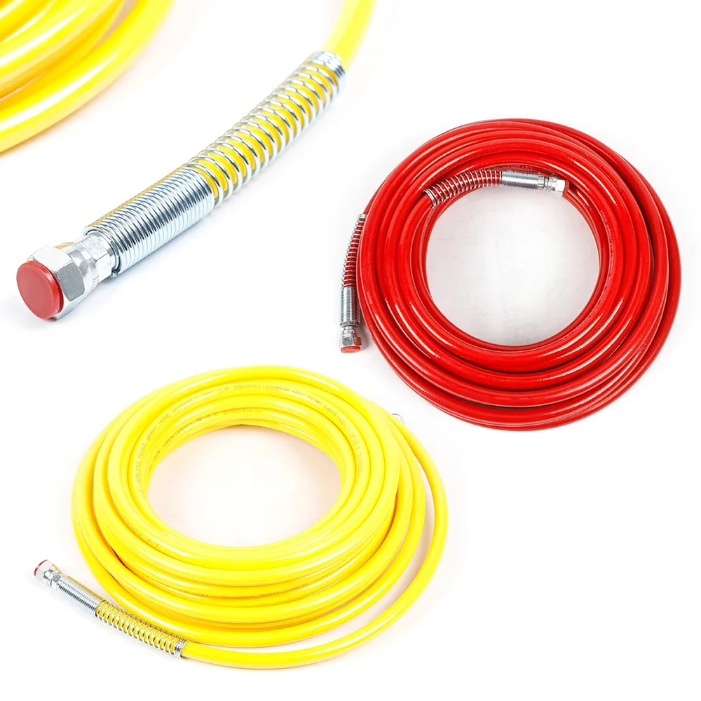 50ft  Airless Paint Hose 3300PSI High Pressure Hose Fiber Tube 1/4in Airless Sprayer Paint Hose Corrosion-Resistant