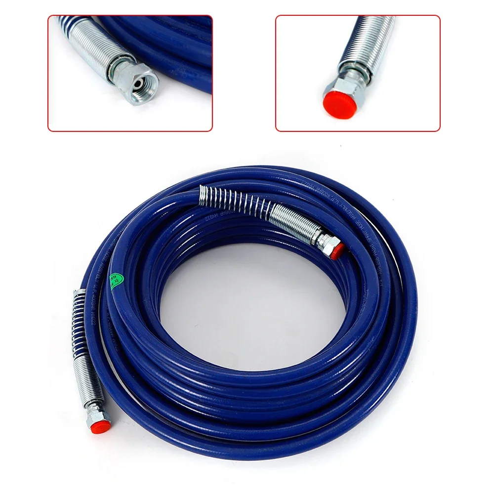 50ft  Airless Paint Hose 3300PSI High Pressure Hose Fiber Tube 1/4in Airless Sprayer Paint Hose Corrosion-Resistant