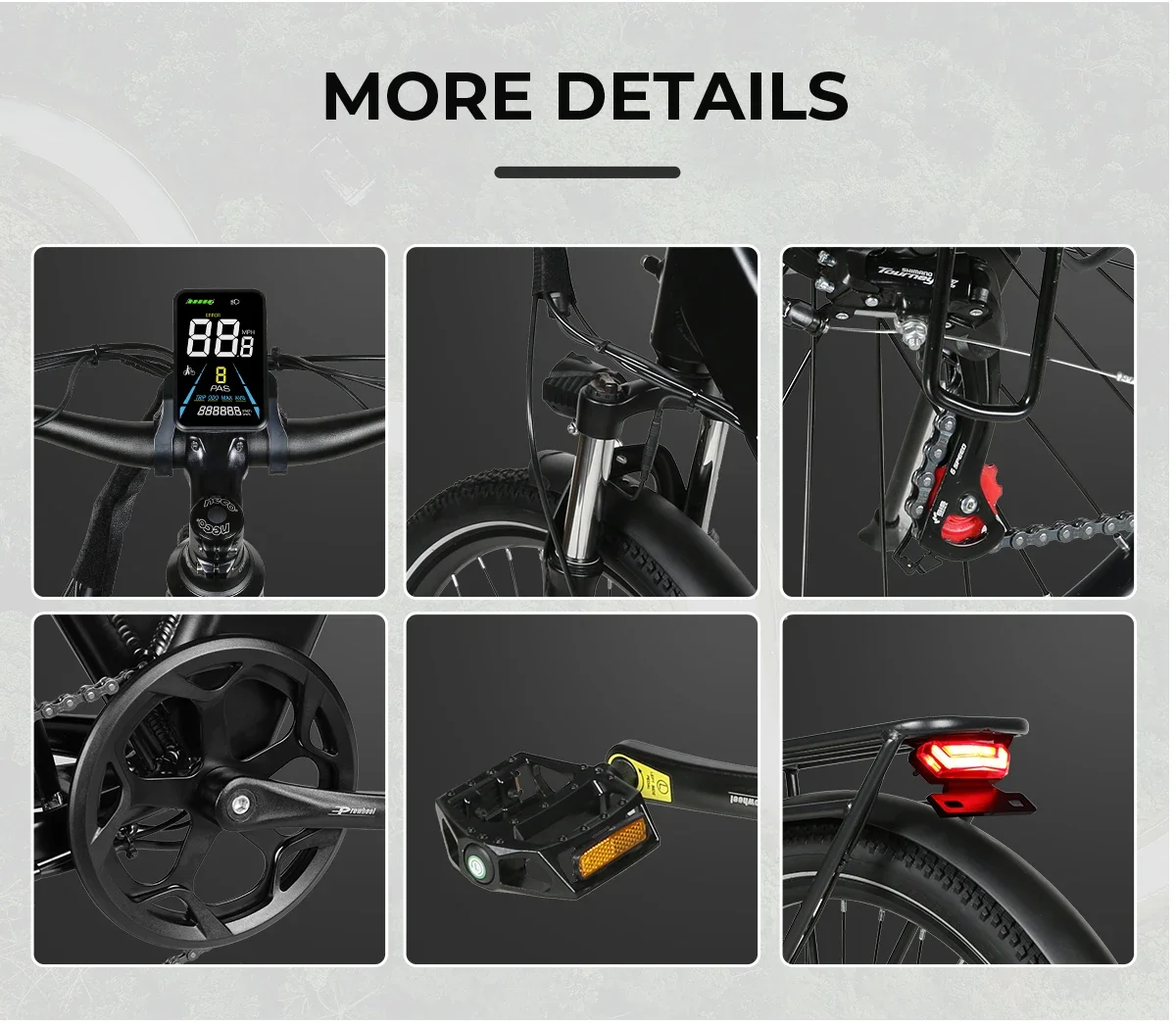 SAMEBIKE RS-A01Pro Electric Bicycle Brushless Motor 36V15AH Lithium Battery E Bike 26 Inch Tire Snow Adult Electric Bike
