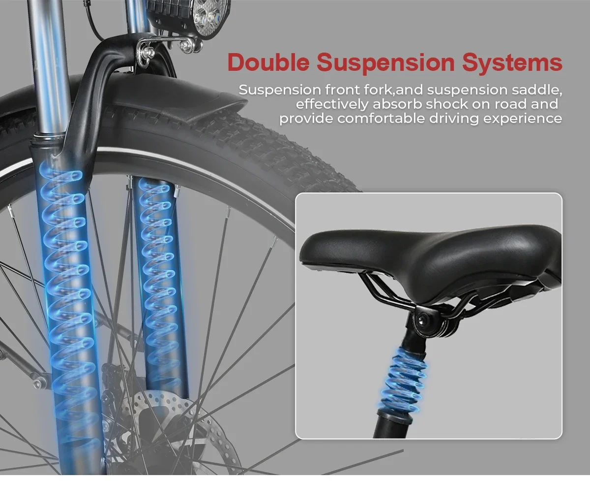 SAMEBIKE RS-A01Pro Electric Bicycle Brushless Motor 36V15AH Lithium Battery E Bike 26 Inch Tire Snow Adult Electric Bike