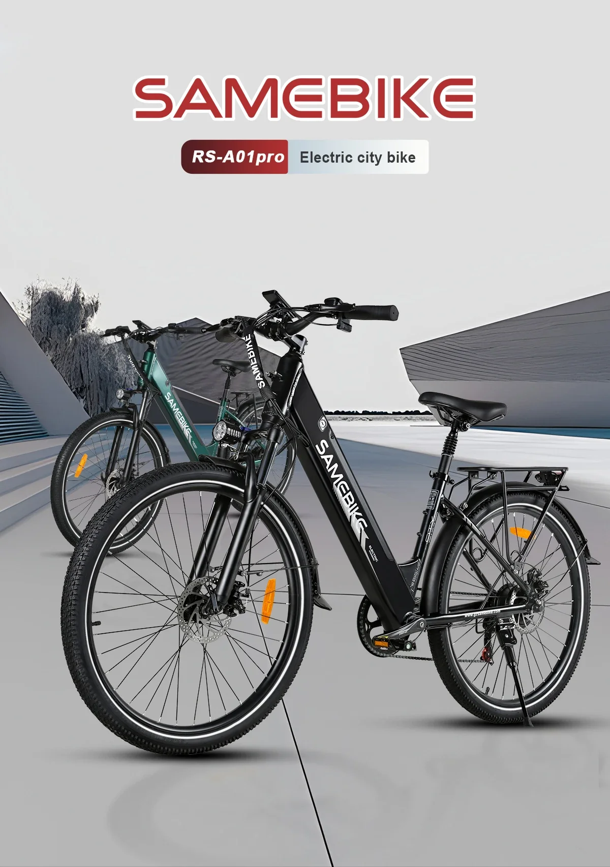 SAMEBIKE RS-A01Pro Electric Bicycle Brushless Motor 36V15AH Lithium Battery E Bike 26 Inch Tire Snow Adult Electric Bike