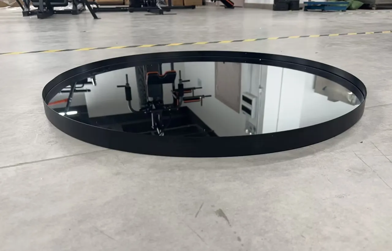 Wall Mirror with Black Brushed Metal Frame for Bathroom Bedroom Entrance Wall Decoration,Round Bathroom Mirror 60x60 / 80x80cm