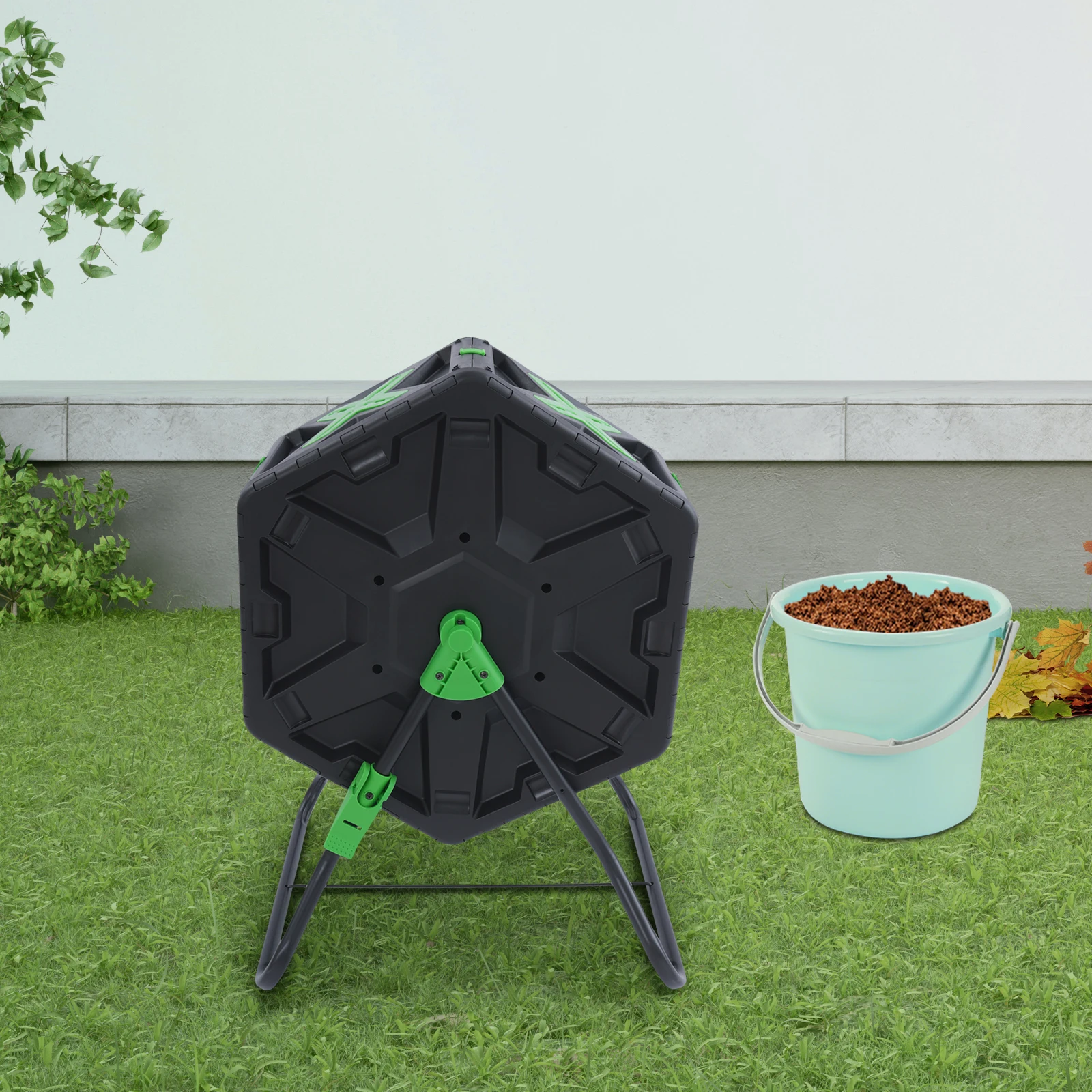 Tumbling Composter Rotating Compost Bin Single Chamber Compost Bin