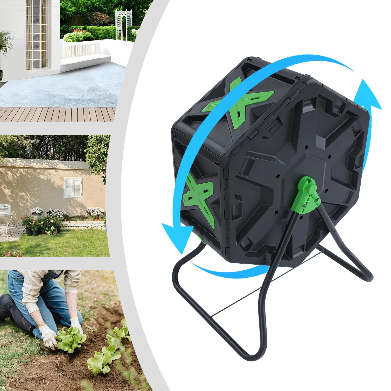 Tumbling Composter Rotating Compost Bin Single Chamber Compost Bin
