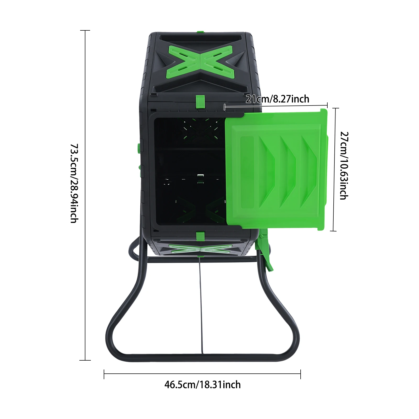 Tumbling Composter Rotating Compost Bin Single Chamber Compost Bin