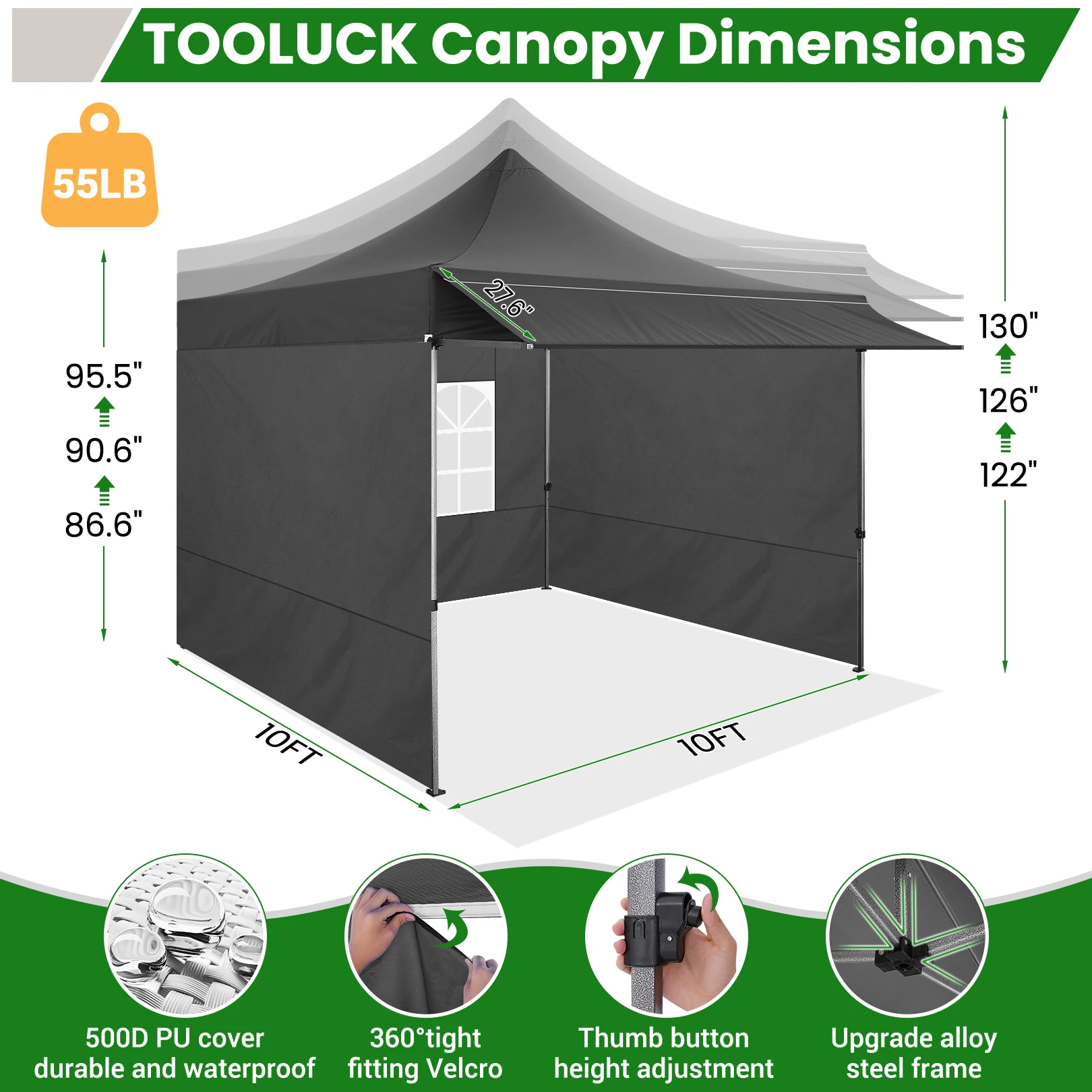 Gazebo 3x3 Waterproof Stable Winterproof with Awnings and Sidewalls,UV Protection 50+ Pop-up Gazebo Foldable Party Tent for Gard