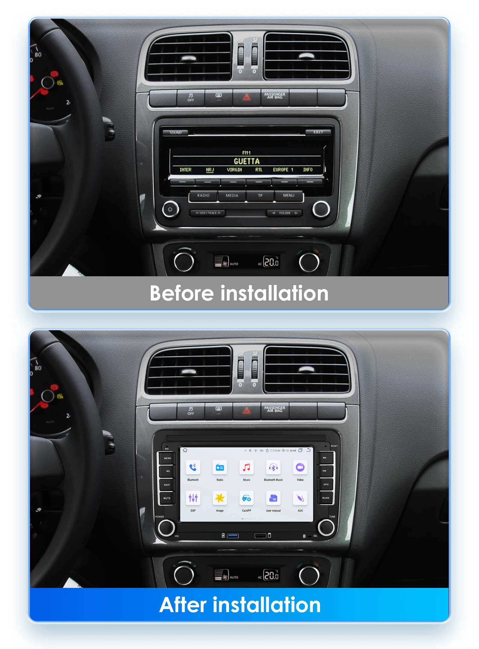 Android13 Car Radio For Volkswagen Skoda Octavia golf 5 6 touran passat polo Jetta 2Din Car Multimedia Player GPS WiFi Carplay