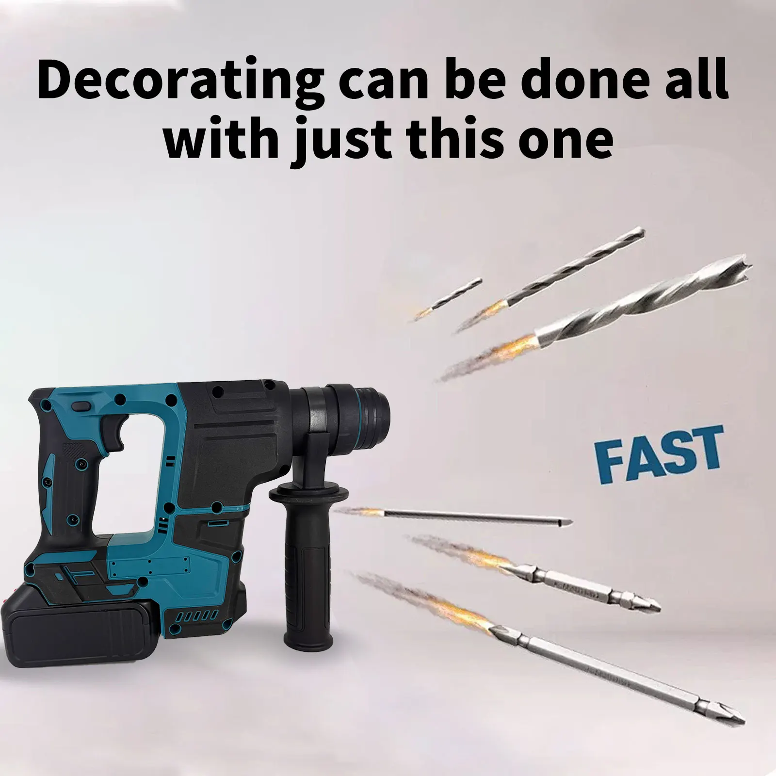 Brushless Electric Hammer Drill Rechargeable Cordless Rotary Hammer Drilling And Chiseling Tool For Cut Concrete Steel Or Wood