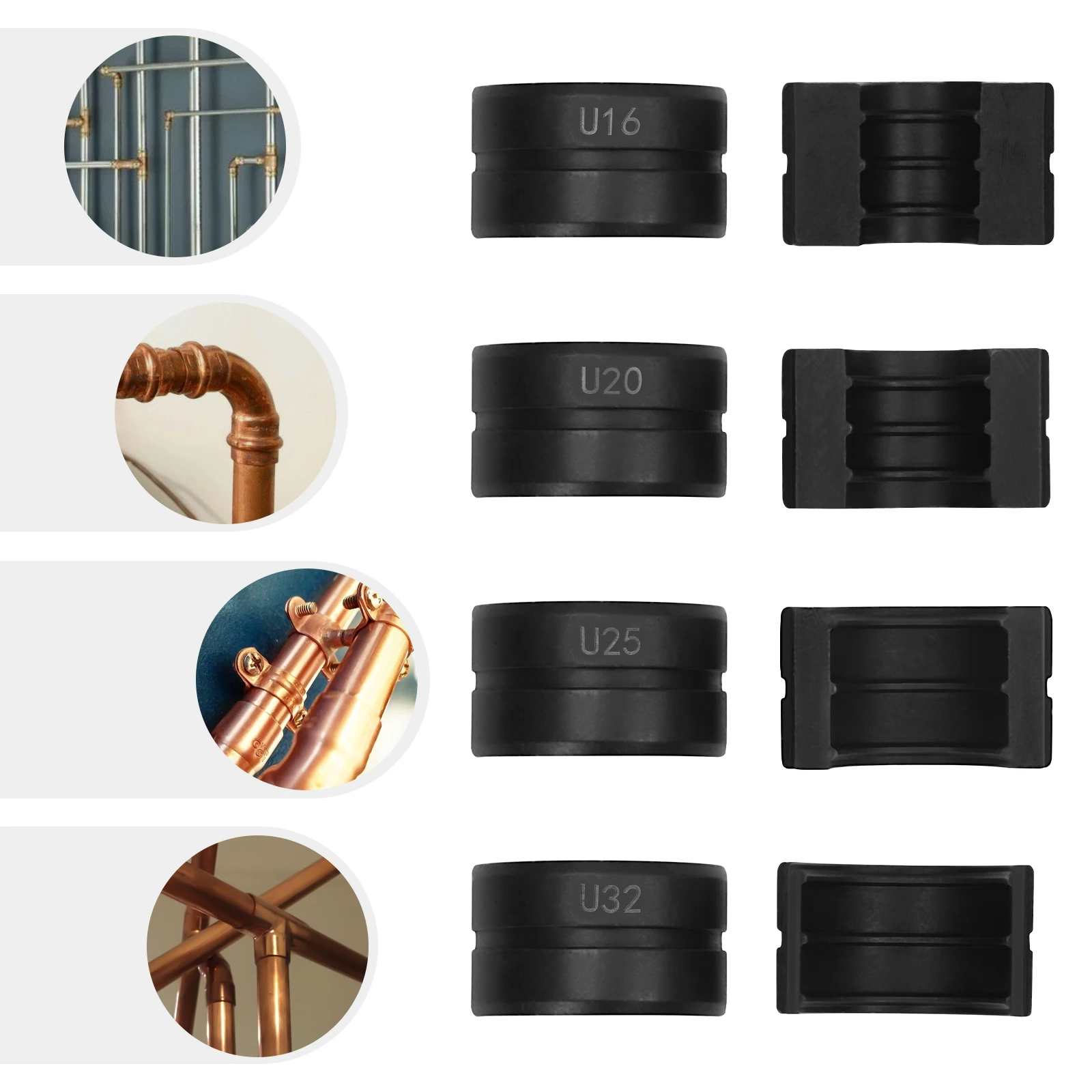 Presser Jaws Set U16/20/25/32,TH16/20/26/32mm, V15/18/22/28mm Crimping Dies Tubular Clamp Kit