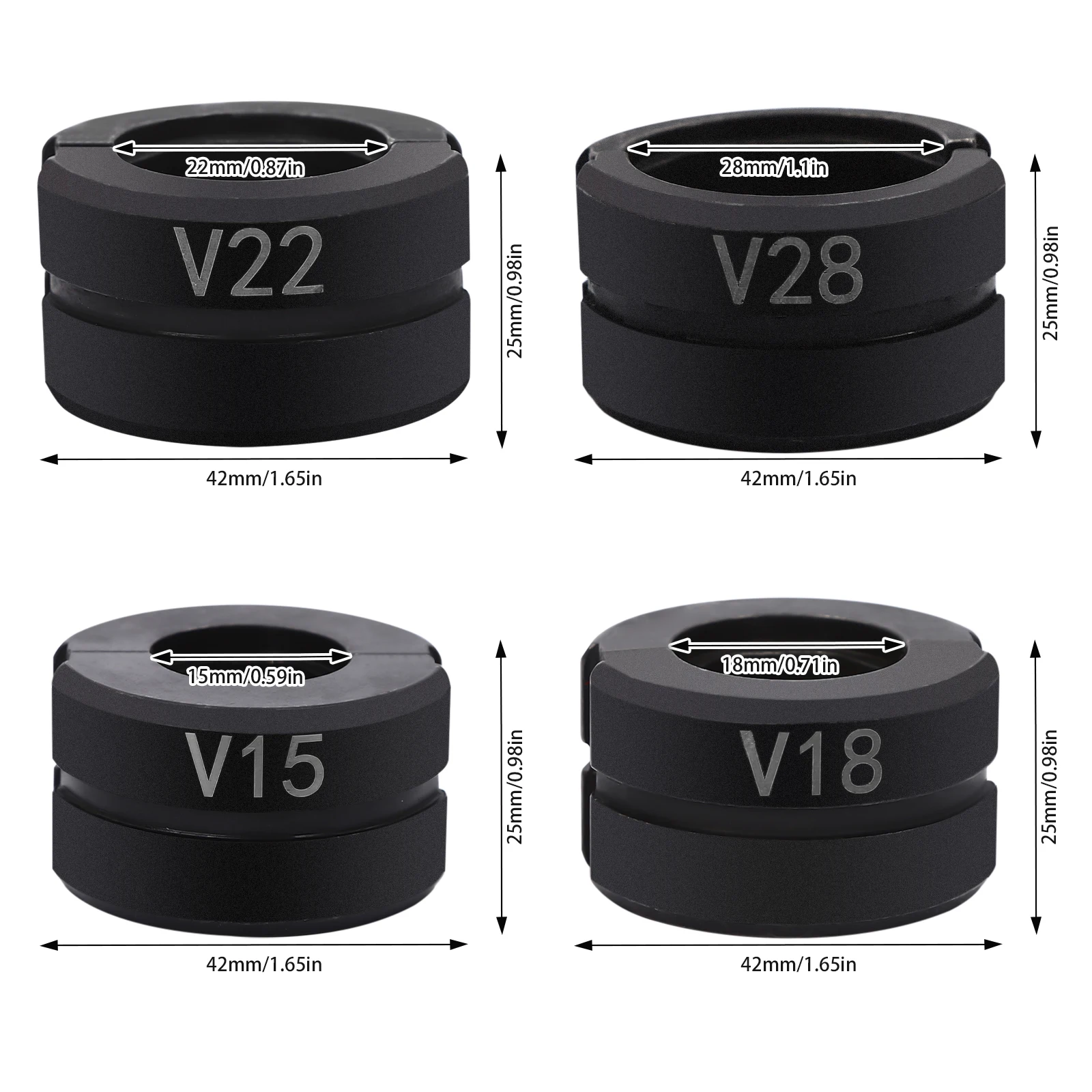 Presser Jaws Set U16/20/25/32,TH16/20/26/32mm, V15/18/22/28mm Crimping Dies Tubular Clamp Kit