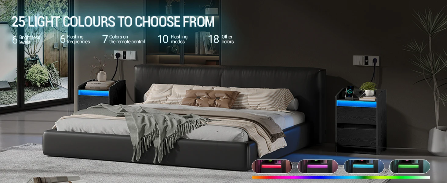 Bedside Table with 2 Drawers, Side Table, Stylish and Versatile, Ideal for Living Room and Bedroom