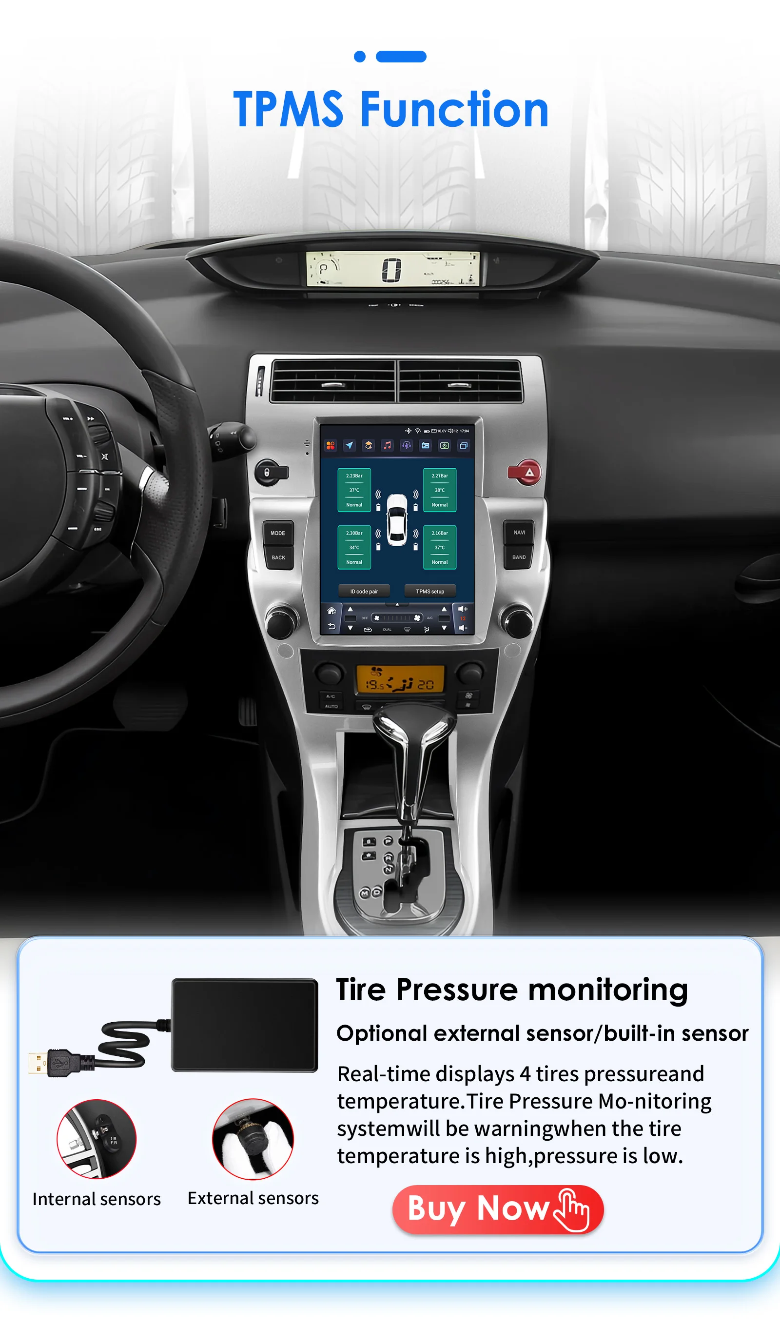 Hizpo 9.7" For Tesla Style Car Radio For for Citroen C4 C-Triomphe C- Quatre 2004 - 2012 Carplay Android Auto Electronic Devices