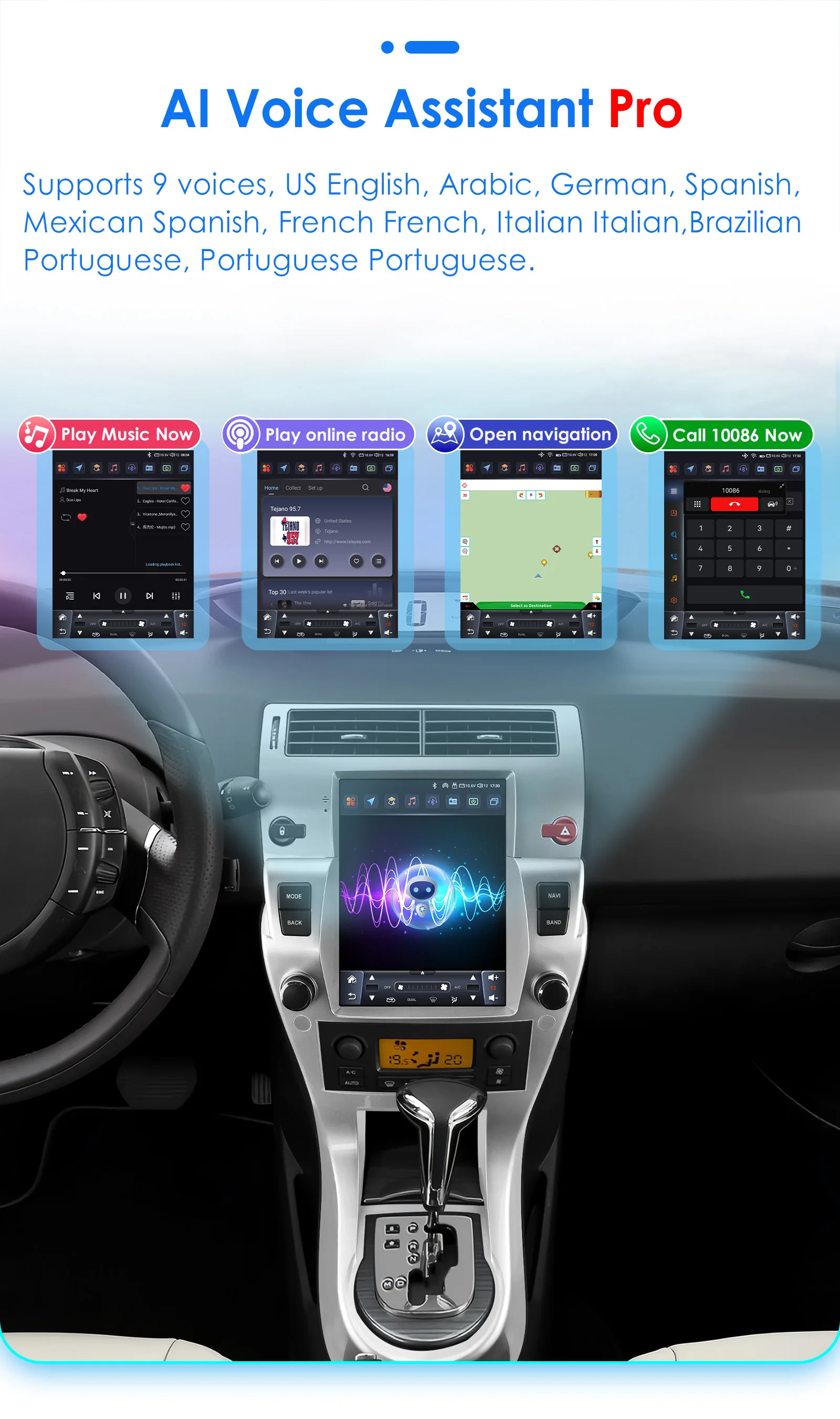 Hizpo 9.7" For Tesla Style Car Radio For for Citroen C4 C-Triomphe C- Quatre 2004 - 2012 Carplay Android Auto Electronic Devices