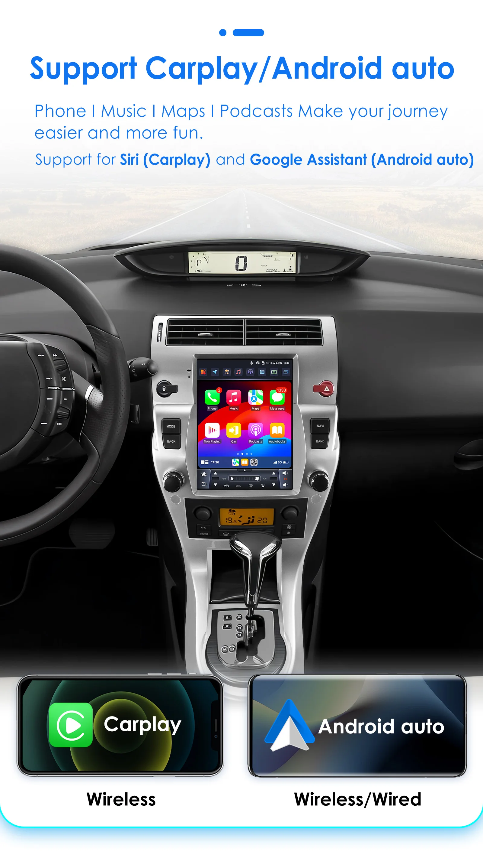 Hizpo 9.7" For Tesla Style Car Radio For for Citroen C4 C-Triomphe C- Quatre 2004 - 2012 Carplay Android Auto Electronic Devices