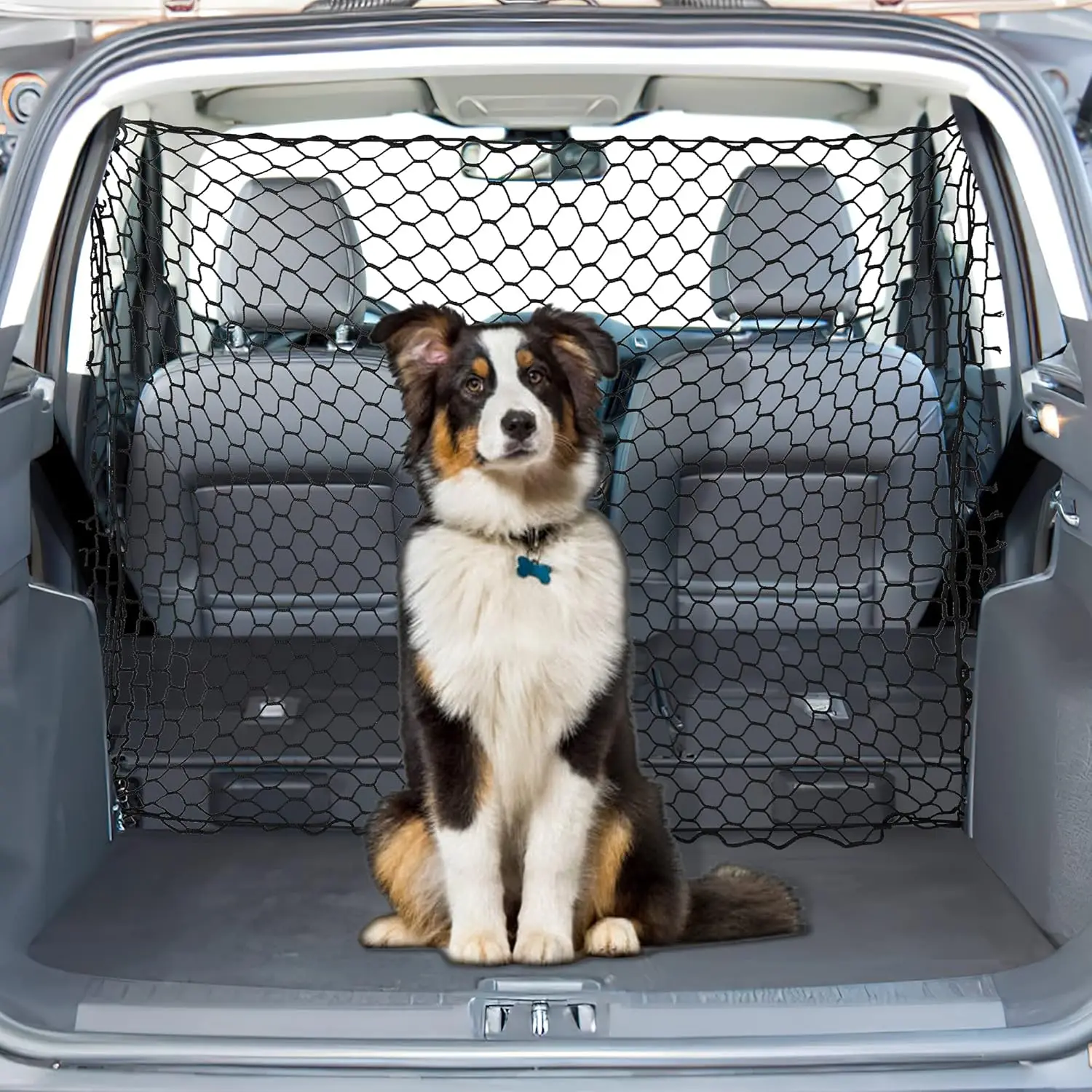 Dog Car Net Barrier Pet Car Divider Back Seat Barrier Net, Easy to Install and Remove, Car Dog Divider for SUV Trucks
