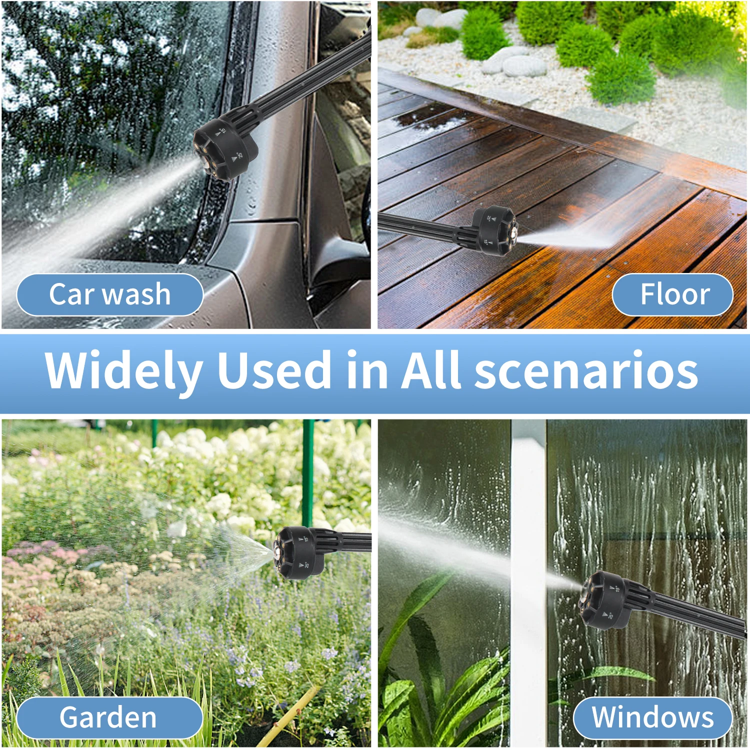 300W High-Pressure Brushed Car Wash Water Gun Automatic Cleaning Foam Dispenser with Filtration Device for Cleaning Floor Window