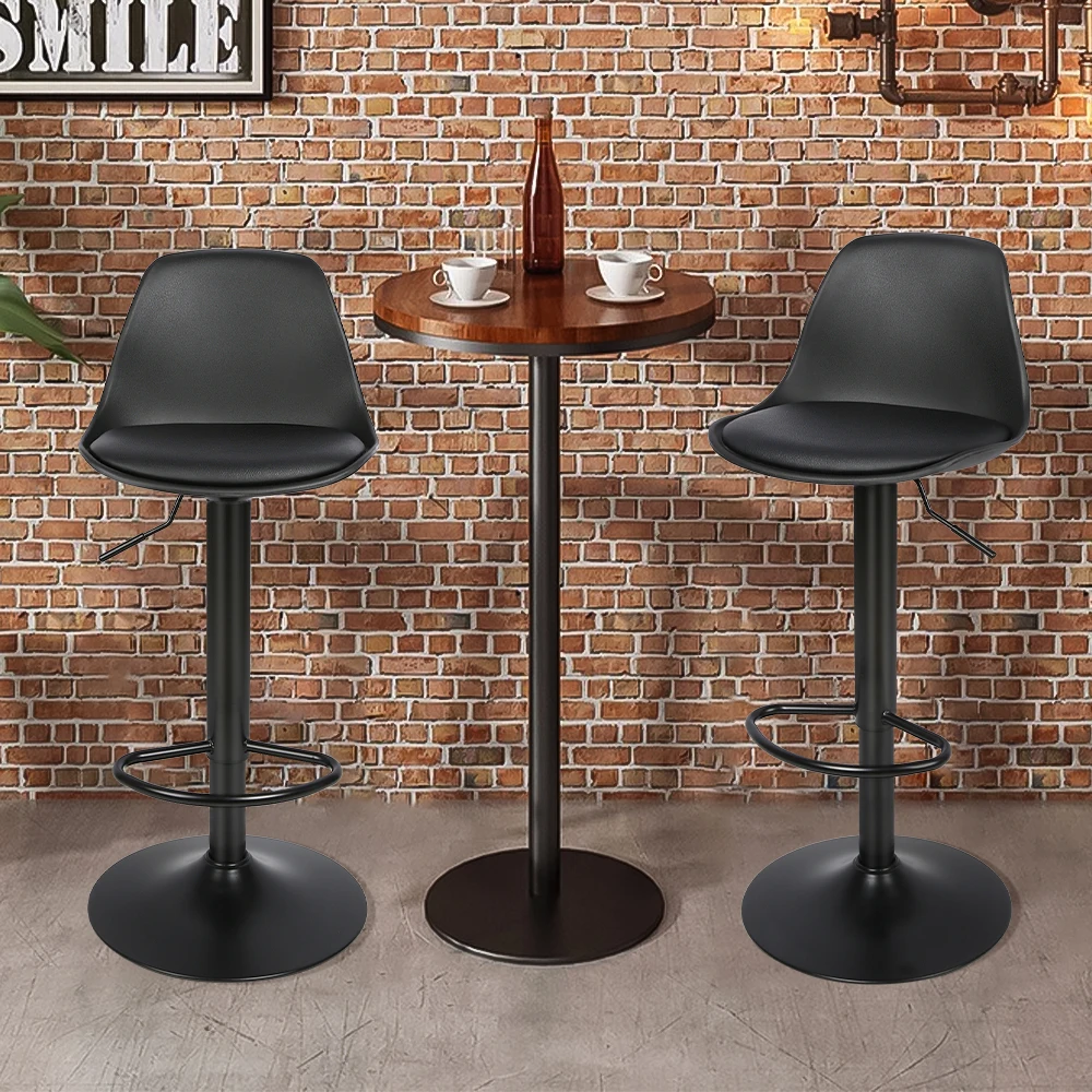 Bar stool 2-piece swivel chair, 2-piece adjustable bar stool, height adjustable, 360° swivel, ultra-quiet, load-bearing capacity