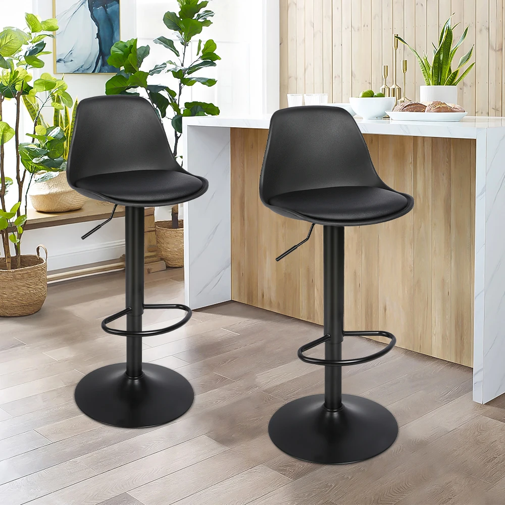 Bar stool 2-piece swivel chair, 2-piece adjustable bar stool, height adjustable, 360° swivel, ultra-quiet, load-bearing capacity