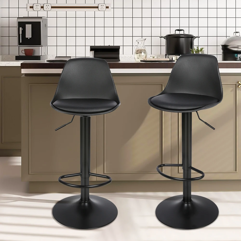 Bar stool 2-piece swivel chair, 2-piece adjustable bar stool, height adjustable, 360° swivel, ultra-quiet, load-bearing capacity