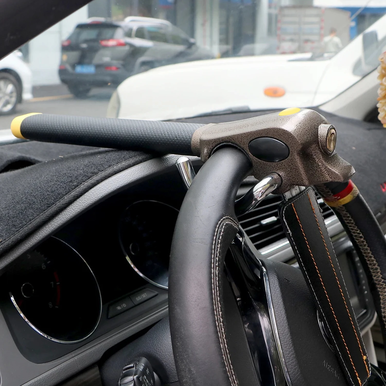Car Steering Wheel Anti-theft Lock Aluminum Alloy Foldable Anti-theft Security Car Lock Protection Device For Cars Trucks Vans