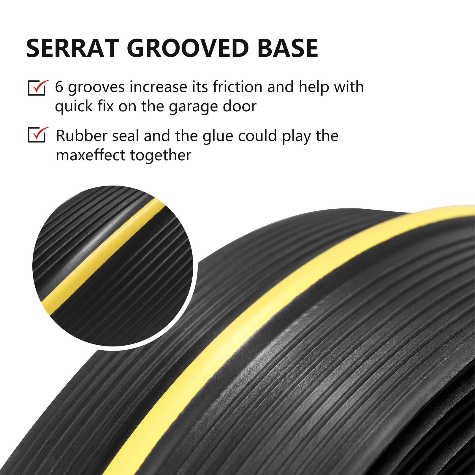 6M Garage Door Threshold Seal Waterproof Seal Strip Floor Buffer Sealing Strips Rubber DIY Seal Replacement For Garage Doors