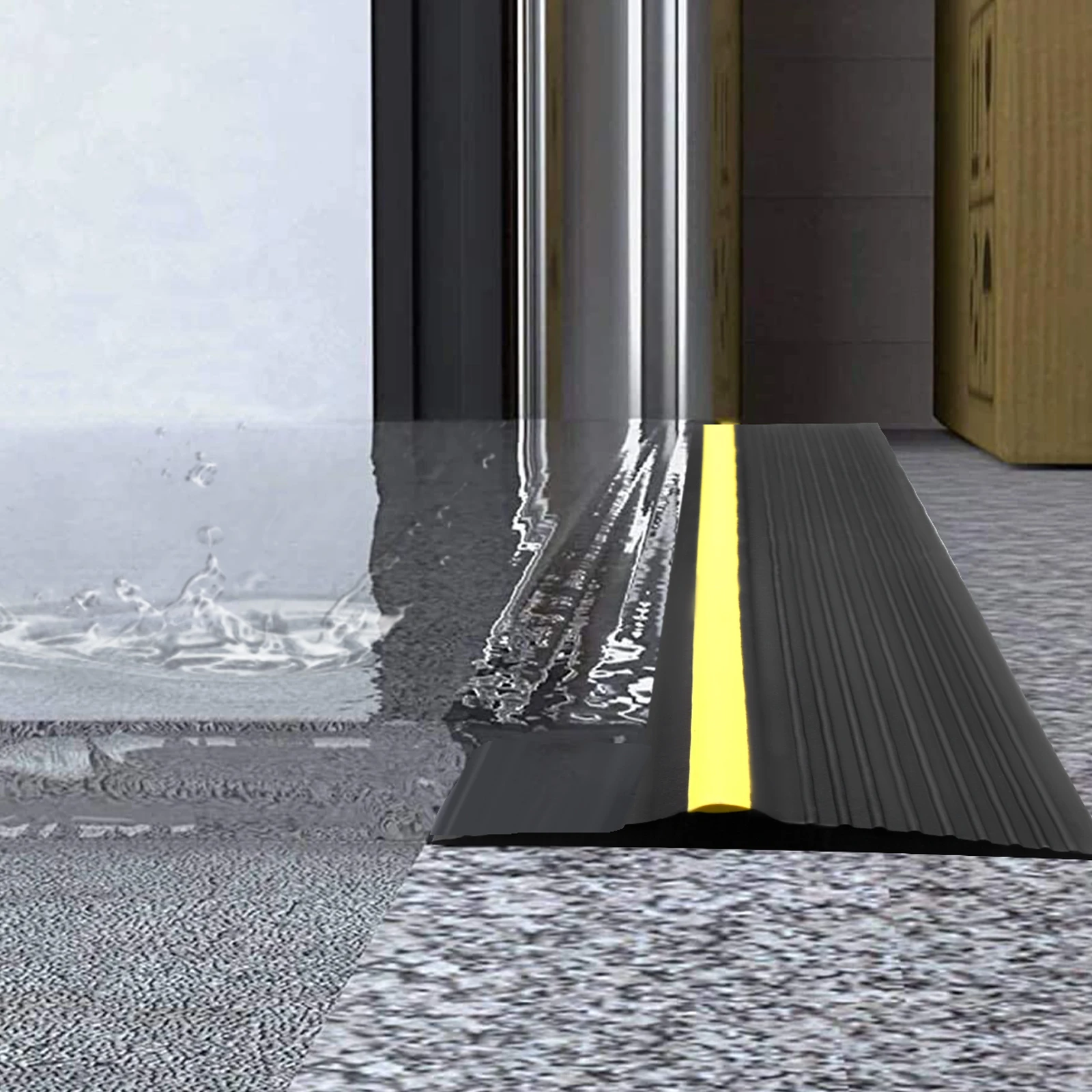 6M Garage Door Threshold Seal Waterproof Seal Strip Floor Buffer Sealing Strips Rubber DIY Seal Replacement For Garage Doors