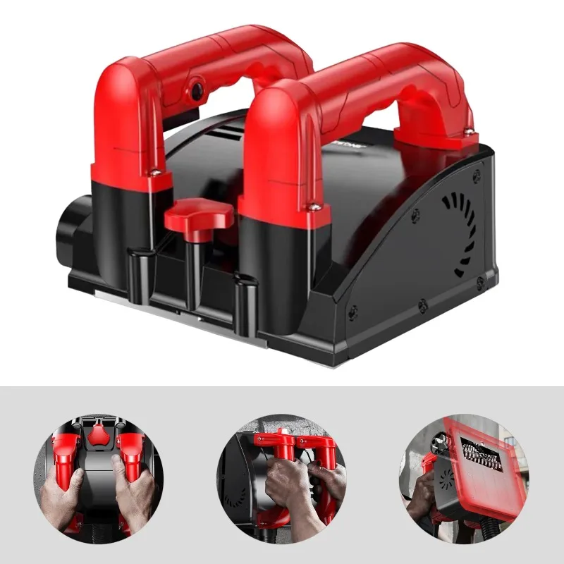 1680W Concrete Grinder,Portable Refurbishment Milling Machine,Wall Grinder,Wall Milling Cutter,3000 rpm 1-4 mm Depth Adjustable