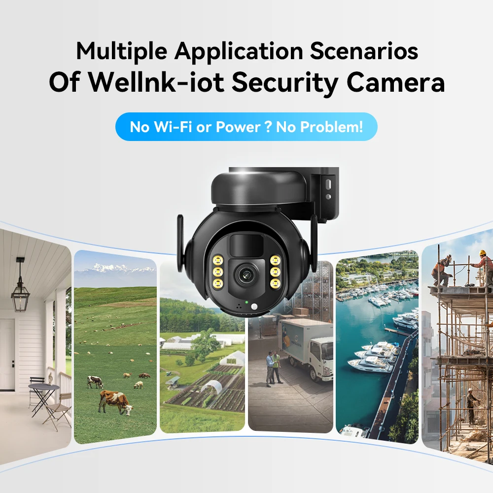 PTZ Outdoor 4G Solar Camera 8MP High-Definition Built-In Battery Video Security Camera PIR Human Body Sensing Long Standby Time