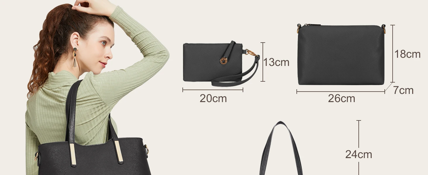 Miss Lulu WOMEN'S Shoulder bag Set 3 Piece Large Handle bag Carry bag Tote Bag Women handbag Comfortable