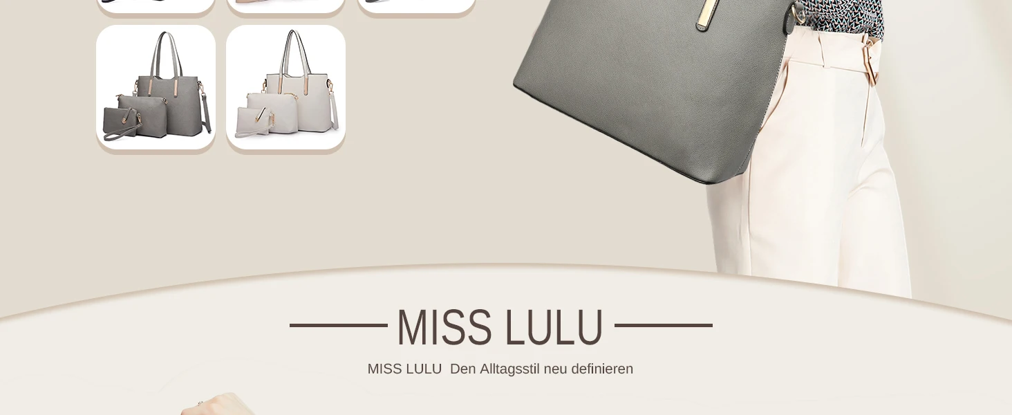 Miss Lulu WOMEN'S Shoulder bag Set 3 Piece Large Handle bag Carry bag Tote Bag Women handbag Comfortable