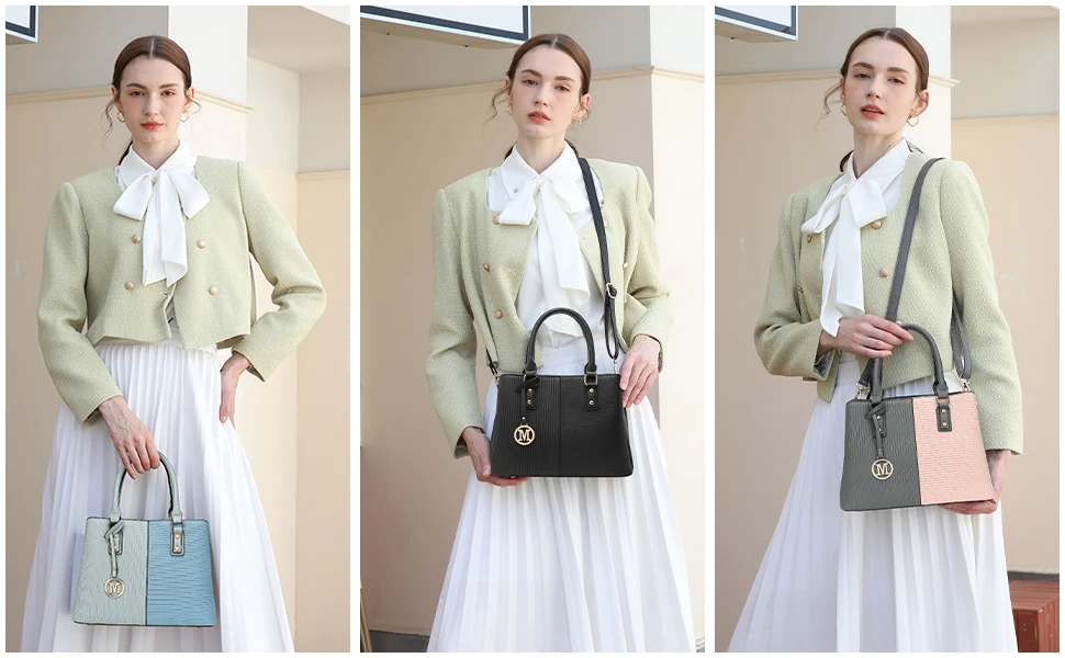 Miss Lulu WOMEN'S Handbag, PU leather Elegant Handle bag, Vintage Hobo bag with Detachable Shoulder Strap and Top Handle
