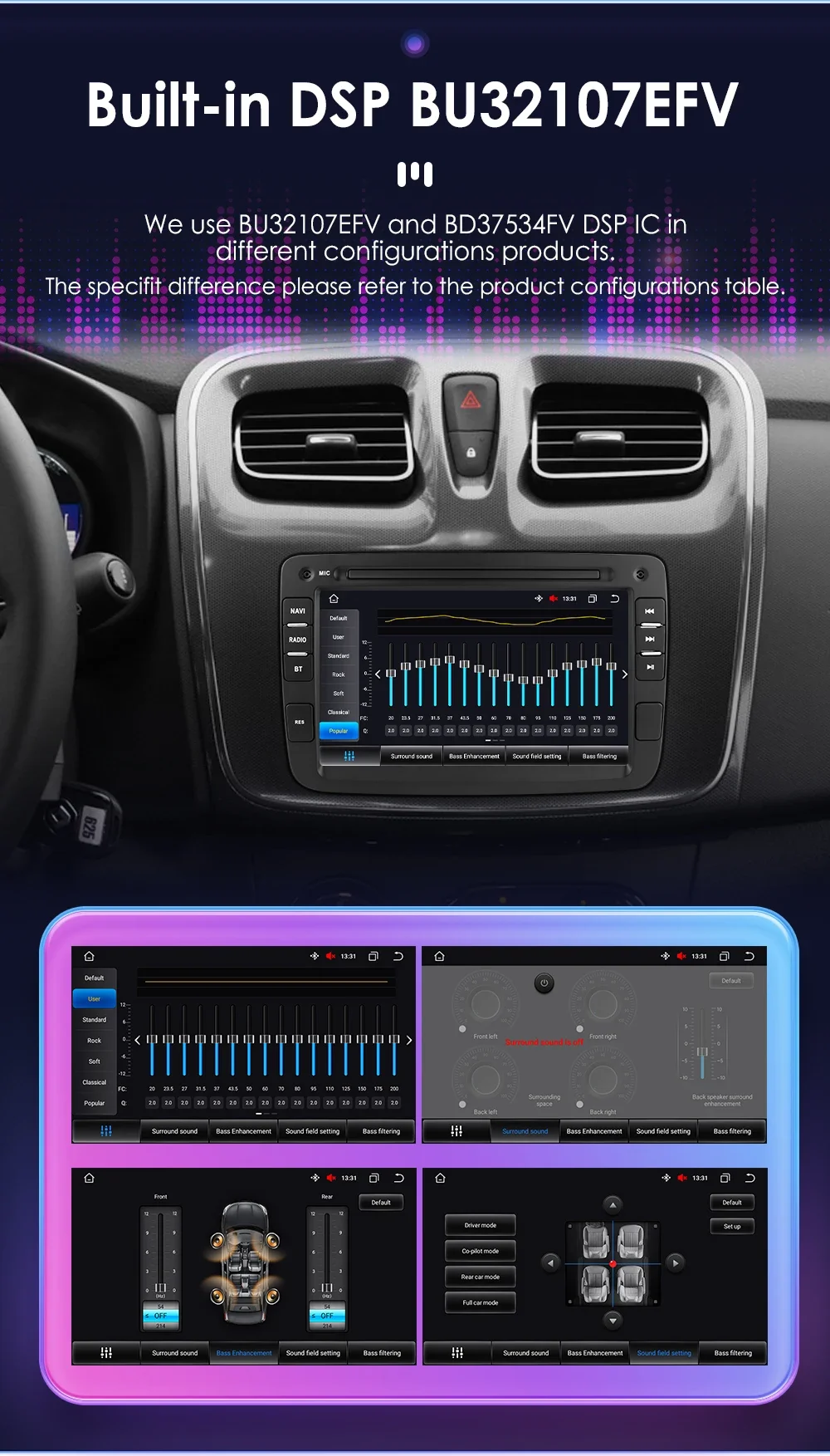 7" Hizpo 2Din Android Car Radio for Dacia Duster Logan Sandero Renault Captur Xray Symbol Dokker Auto Carplay GPS RDS DSP 4G BT