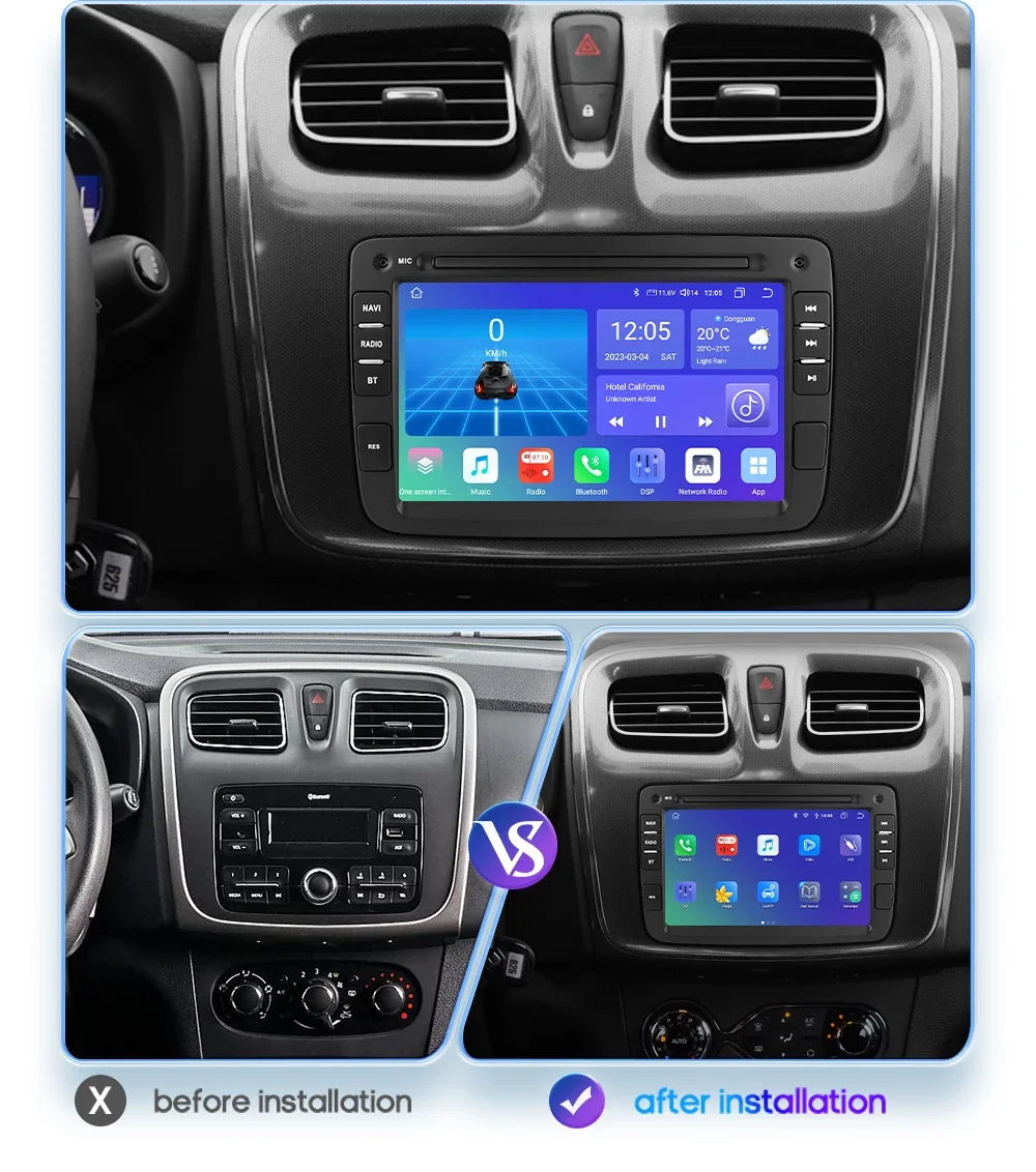 7" Hizpo 2Din Android Car Radio for Dacia Duster Logan Sandero Renault Captur Xray Symbol Dokker Auto Carplay GPS RDS DSP 4G BT