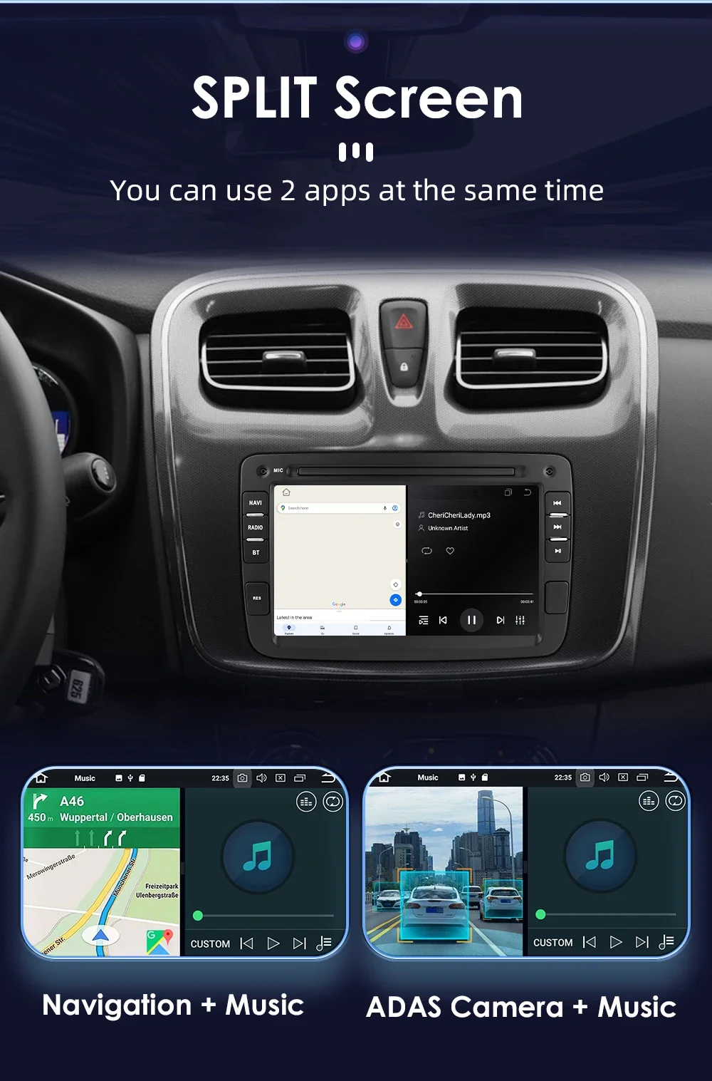 7" Hizpo 2Din Android Car Radio for Dacia Duster Logan Sandero Renault Captur Xray Symbol Dokker Auto Carplay GPS RDS DSP 4G BT