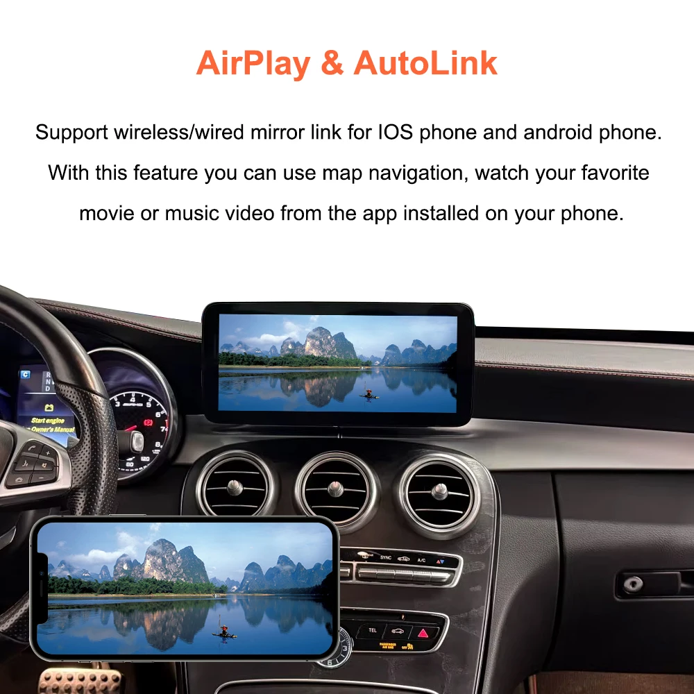 Bonroad 10.25/12.3 "Wireless Carplay Android Auto Screen For Mercedes Benz C Class W205 GLC X253 V-Class W446 2014-2018 NTG 5.0