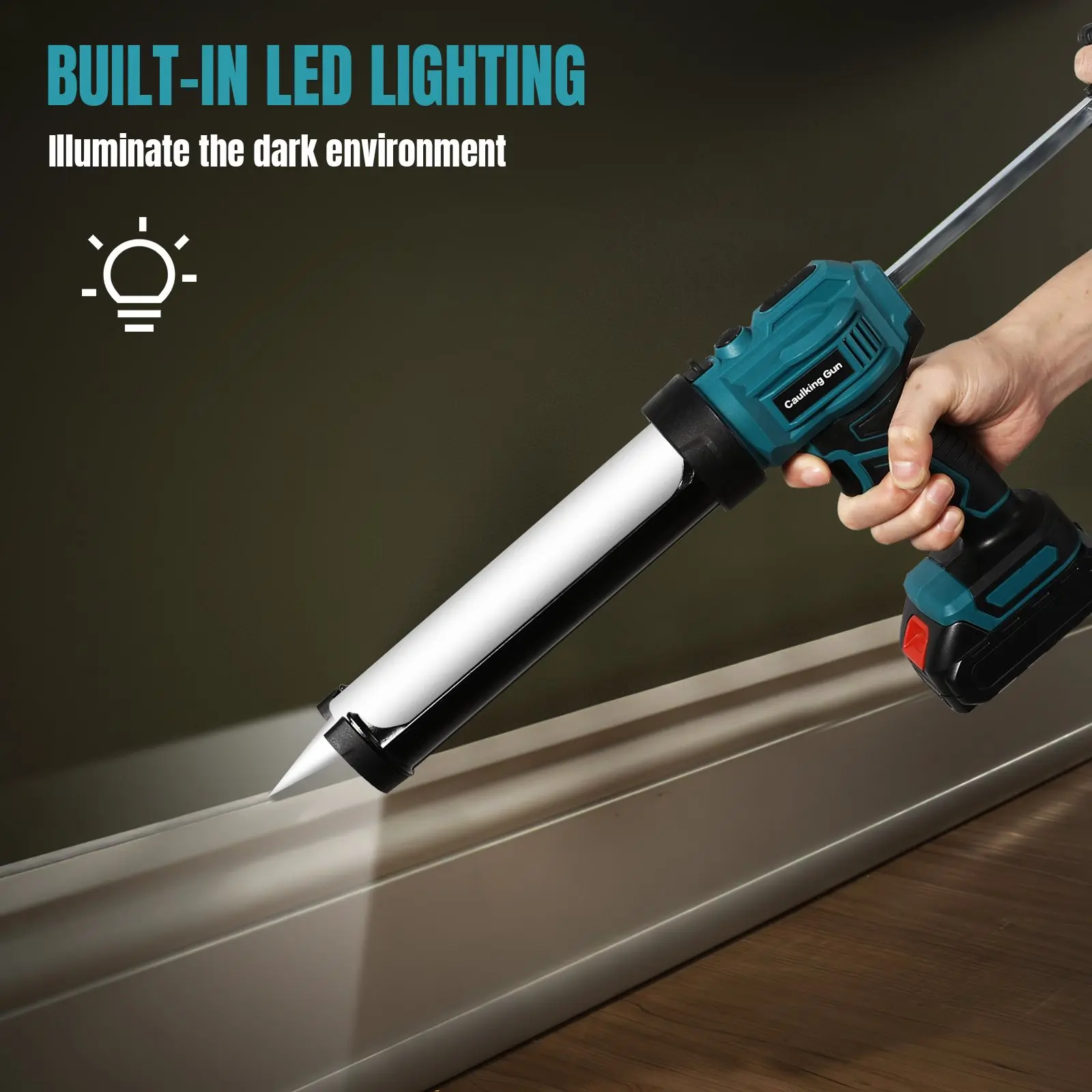 18V Electric Caulking Gun 4 speed Glue Gun LED Wireless Doors and Windows Electric Sewing Glue Tool For Makita Battery