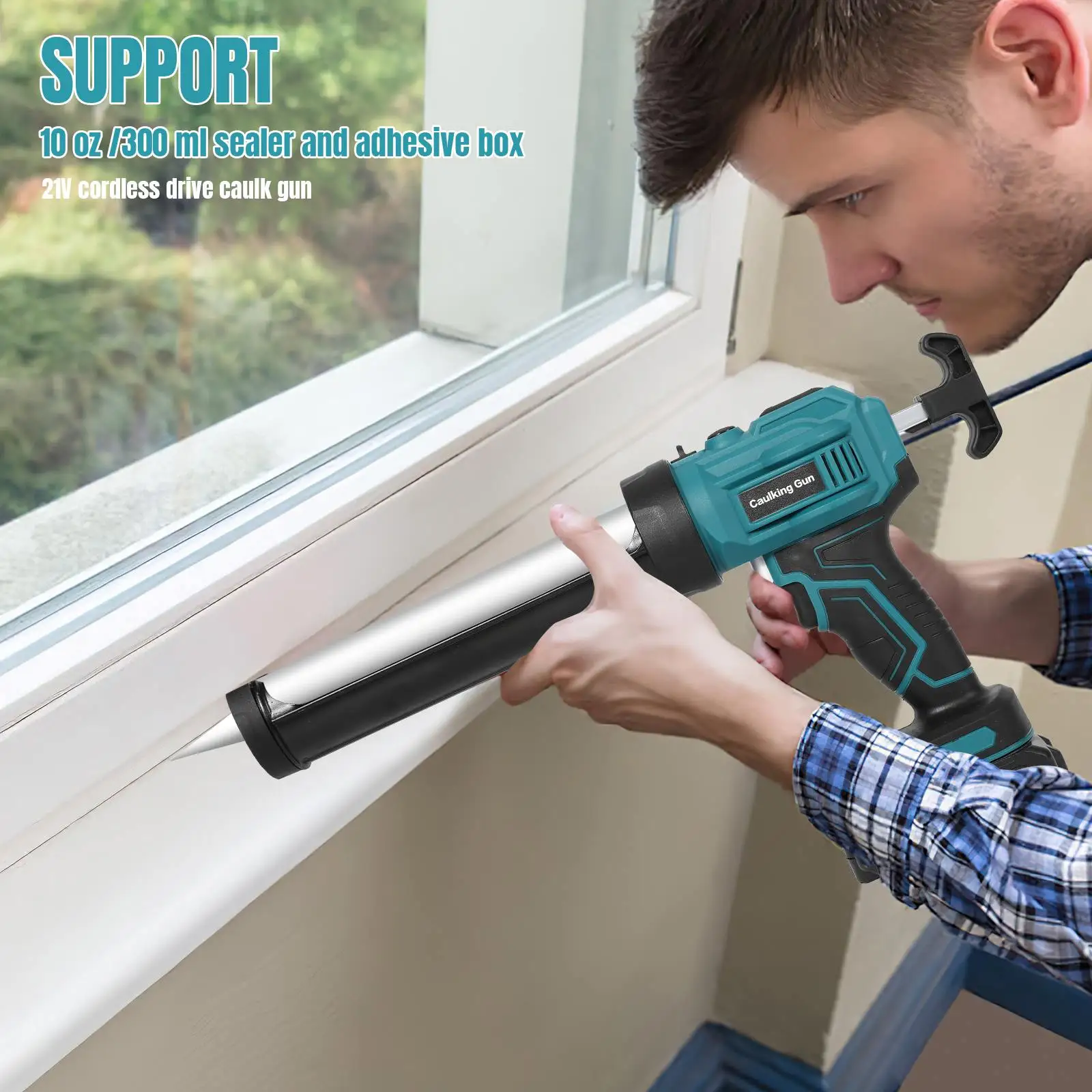 18V Electric Caulking Gun 4 speed Glue Gun LED Wireless Doors and Windows Electric Sewing Glue Tool For Makita Battery