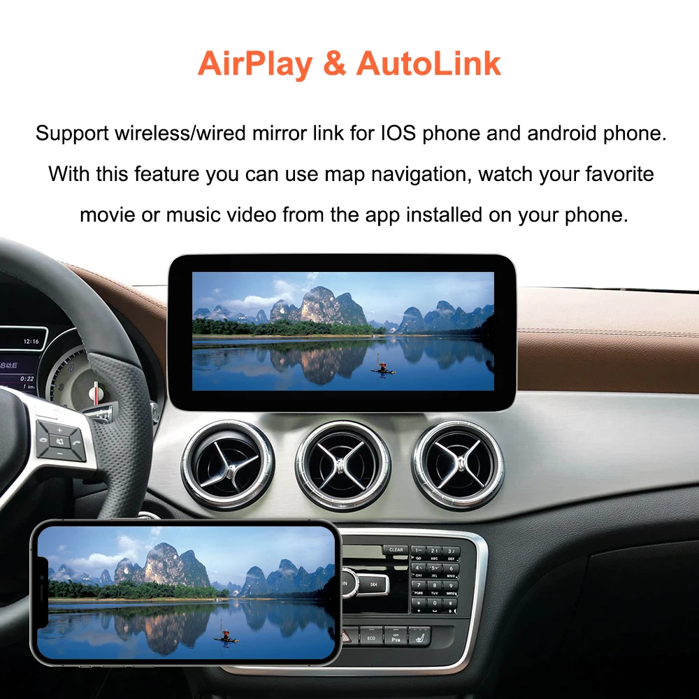 Bonroad 10.25 "Linux Wireless Carplay Android Auto Car Stereo For Mercedes-Benz A CLA GLA W176 W117 X156 2013-2015 NTG4.5 System