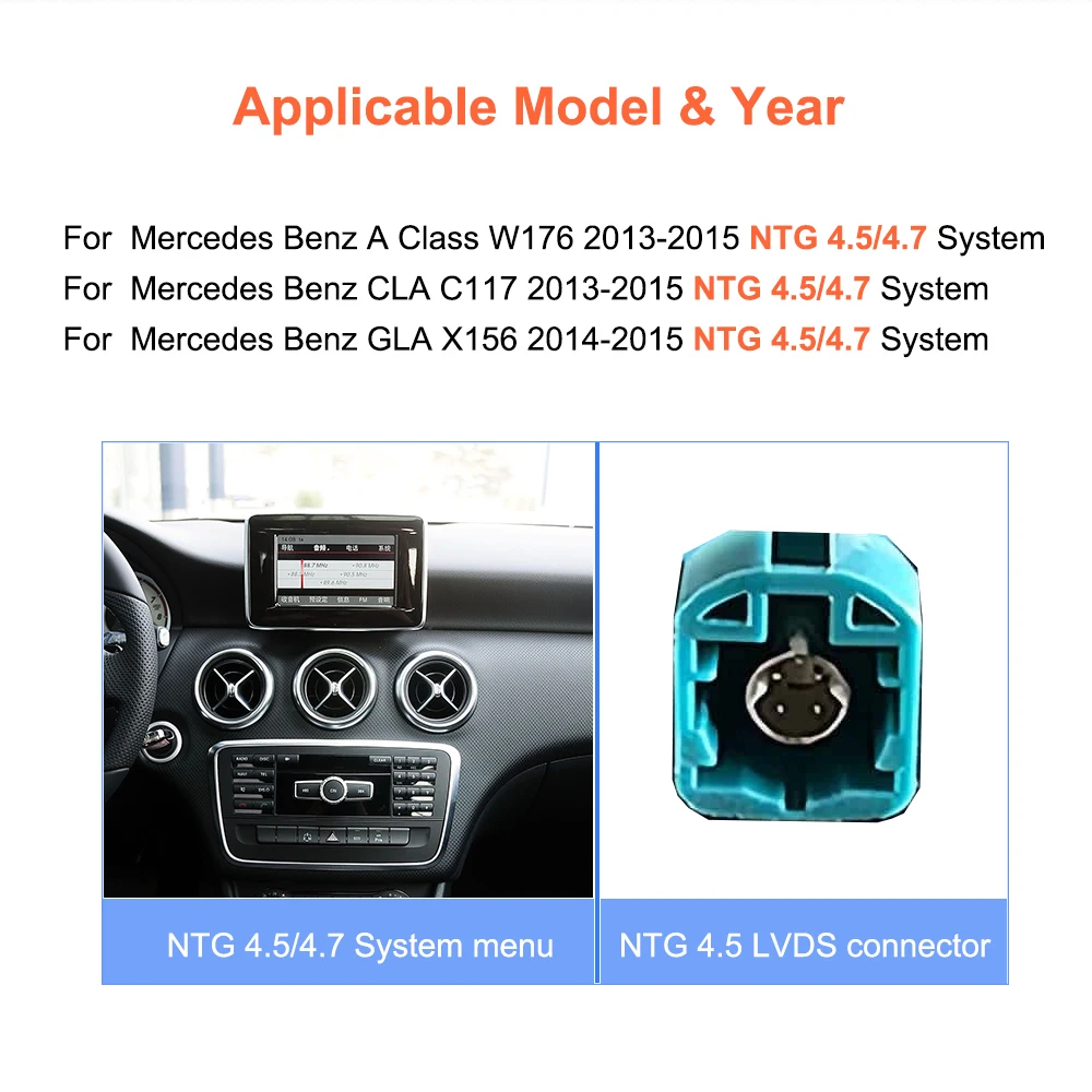 Bonroad 10.25 "Linux Wireless Carplay Android Auto Car Stereo For Mercedes-Benz A CLA GLA W176 W117 X156 2013-2015 NTG4.5 System