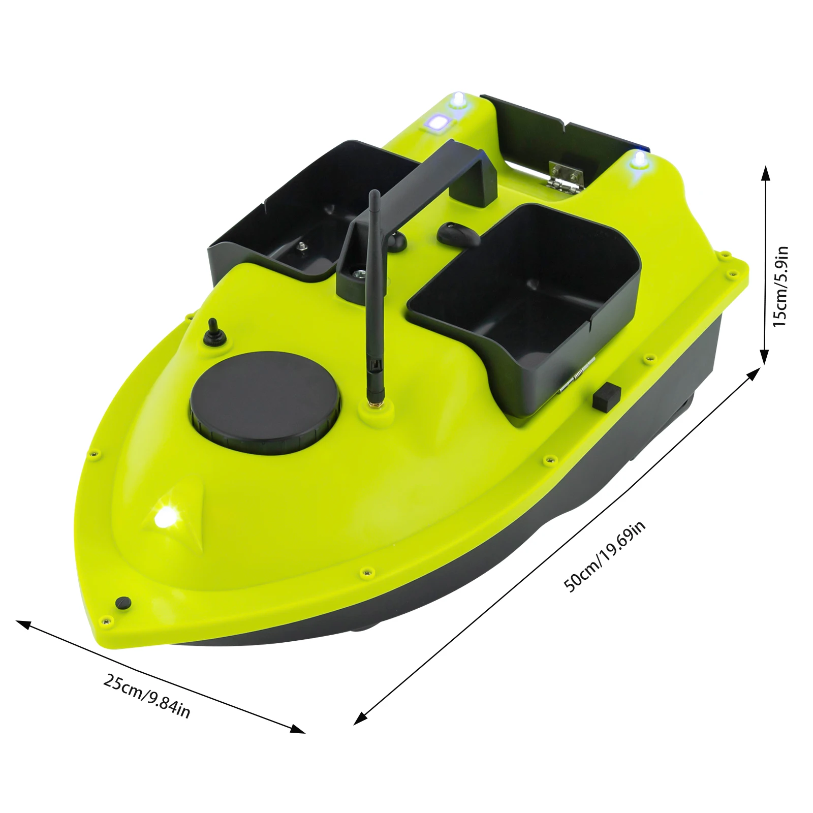 Portable Fishing Bait Boat with Remote Control GPS Signal 2 X 5200 mAh Li-ion Batteries Fishing Feed Boat